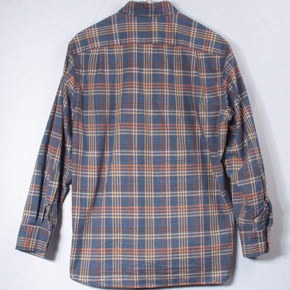 J. Crew Men's Casual Shirt S (15.5x32) Blue Tartan Check 100% Cotton - Picture 3 of 7